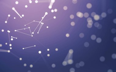 3d soyut arkaplan. Çokgen şekilli molekül teknolojisi, noktaları ve çizgileri birleştiriyor. Bağlantı yapısı. Büyük veri görselleştirmesi. 3d arkaplan.