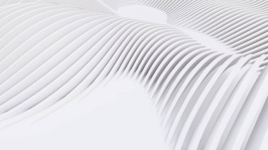 Soyut Eğri Şekiller. Beyaz Dairesel Arkaplan. Soyut arkaplan. 3d illüstrasyon