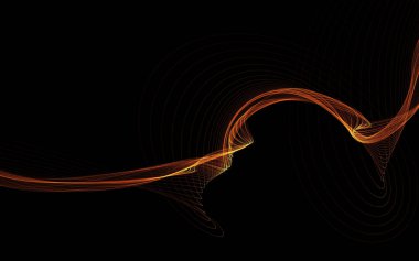 Parlayan soyut dalgalar ve soyut arkaplan ile koyu soyut arkaplan
