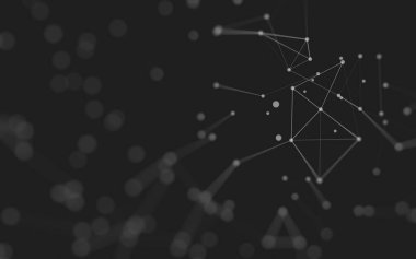 3d soyut arkaplan. Çokgen şekilli molekül teknolojisi, noktaları ve çizgileri birleştiriyor. Bağlantı yapısı. Büyük veri görselleştirmesi. 3d arkaplan. 