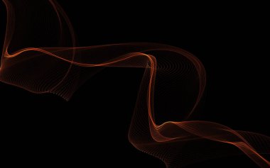 Parlayan soyut dalgalar ve soyut arkaplan ile koyu soyut arkaplan