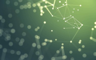 3d soyut arkaplan. Çokgen şekilli molekül teknolojisi, noktaları ve çizgileri birleştiriyor. Bağlantı yapısı. Büyük veri görselleştirmesi. 3d arkaplan.