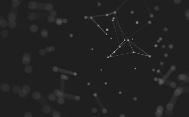 3d soyut arkaplan. Çokgen şekilli molekül teknolojisi, noktaları ve çizgileri birleştiriyor. Bağlantı yapısı. Büyük veri görselleştirmesi. 3d arkaplan. 