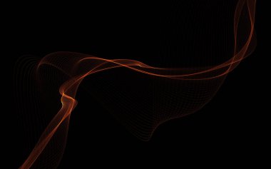 Parlayan soyut dalgalar ve soyut arkaplan ile koyu soyut arkaplan