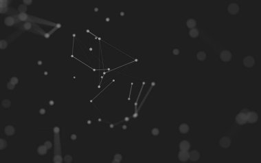 3d soyut arkaplan. Çokgen şekilli molekül teknolojisi, noktaları ve çizgileri birleştiriyor. Bağlantı yapısı. Büyük veri görselleştirmesi. 3d arkaplan. 