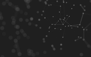 3d soyut arkaplan. Çokgen şekilli molekül teknolojisi, noktaları ve çizgileri birleştiriyor. Bağlantı yapısı. Büyük veri görselleştirmesi. 3d arkaplan. 