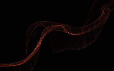 Parlayan soyut dalgalar ve soyut arkaplan ile koyu soyut arkaplan