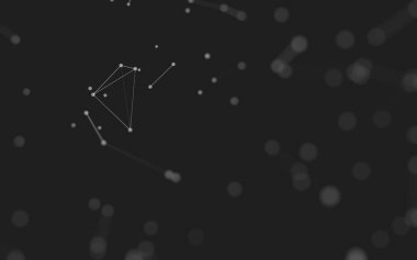 3d soyut arkaplan. Çokgen şekilli molekül teknolojisi, noktaları ve çizgileri birleştiriyor. Bağlantı yapısı. Büyük veri görselleştirmesi. 3d arkaplan. 