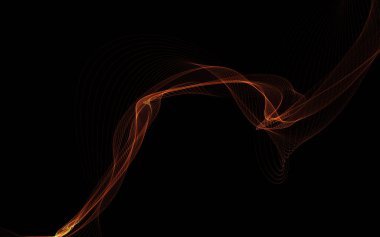 Parlayan soyut dalgalar ve soyut arkaplan ile koyu soyut arkaplan