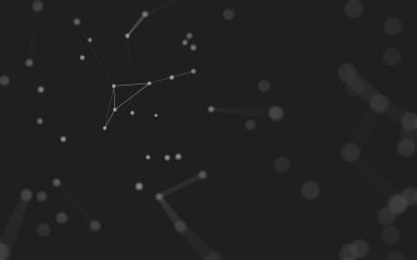 3d soyut arkaplan. Çokgen şekilli molekül teknolojisi, noktaları ve çizgileri birleştiriyor. Bağlantı yapısı. Büyük veri görselleştirmesi. 3d arkaplan. 