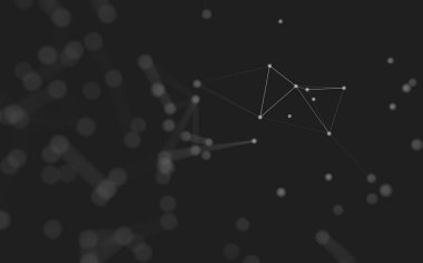 3d soyut arkaplan. Çokgen şekilli molekül teknolojisi, noktaları ve çizgileri birleştiriyor. Bağlantı yapısı. Büyük veri görselleştirmesi. 3d arkaplan. 