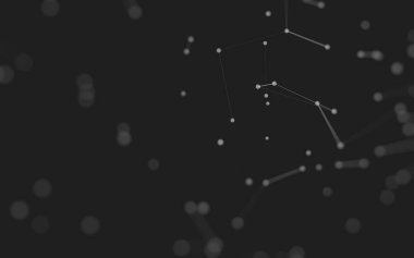 3d soyut arkaplan. Çokgen şekilli molekül teknolojisi, noktaları ve çizgileri birleştiriyor. Bağlantı yapısı. Büyük veri görselleştirmesi. 3d arkaplan. 