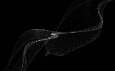 Parlayan soyut dalgalar ve soyut arkaplan ile koyu soyut arkaplan