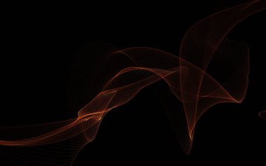 Parlayan soyut dalgalar ve soyut arkaplan ile koyu soyut arkaplan