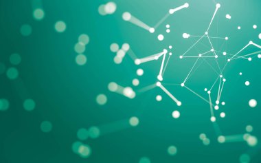 3d soyut arkaplan. Çokgen şekilli molekül teknolojisi, noktaları ve çizgileri birleştiriyor. Bağlantı yapısı. Büyük veri görselleştirmesi. 3d arkaplan.