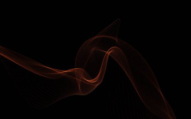 Parlayan soyut dalgalar ve soyut arkaplan ile koyu soyut arkaplan