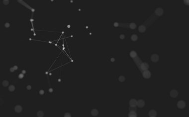 3d soyut arkaplan. Çokgen şekilli molekül teknolojisi, noktaları ve çizgileri birleştiriyor. Bağlantı yapısı. Büyük veri görselleştirmesi. 3d arkaplan. 