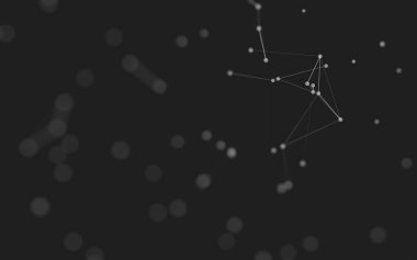 3d soyut arkaplan. Çokgen şekilli molekül teknolojisi, noktaları ve çizgileri birleştiriyor. Bağlantı yapısı. Büyük veri görselleştirmesi. 3d arkaplan. 