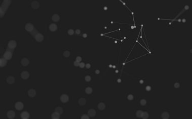 3d soyut arkaplan. Çokgen şekilli molekül teknolojisi, noktaları ve çizgileri birleştiriyor. Bağlantı yapısı. Büyük veri görselleştirmesi. 3d arkaplan. 