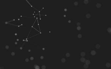 3d soyut arkaplan. Çokgen şekilli molekül teknolojisi, noktaları ve çizgileri birleştiriyor. Bağlantı yapısı. Büyük veri görselleştirmesi. 3d arkaplan. 