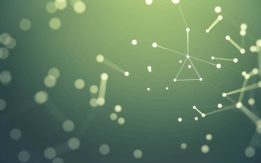 3d soyut arkaplan. Çokgen şekilli molekül teknolojisi, noktaları ve çizgileri birleştiriyor. Bağlantı yapısı. Büyük veri görselleştirmesi. 3d arkaplan.