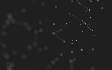 3d soyut arkaplan. Çokgen şekilli molekül teknolojisi, noktaları ve çizgileri birleştiriyor. Bağlantı yapısı. Büyük veri görselleştirmesi. 3d arkaplan. 