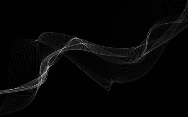 Parlayan soyut dalgalar ve soyut arkaplan ile koyu soyut arkaplan