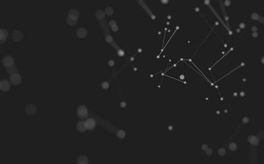 3d soyut arkaplan. Çokgen şekilli molekül teknolojisi, noktaları ve çizgileri birleştiriyor. Bağlantı yapısı. Büyük veri görselleştirmesi. 3d arkaplan. 