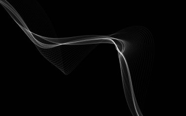 Parlayan soyut dalgalar ve soyut arkaplan ile koyu soyut arkaplan