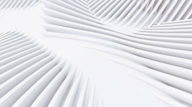 Soyut Eğri Şekiller. Beyaz Dairesel Arkaplan. Soyut arkaplan. 3d illüstrasyon