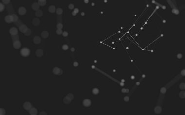 3d soyut arkaplan. Çokgen şekilli molekül teknolojisi, noktaları ve çizgileri birleştiriyor. Bağlantı yapısı. Büyük veri görselleştirmesi. 3d arkaplan. 