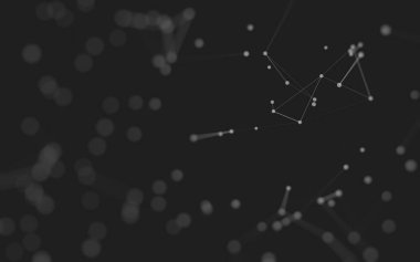 3d soyut arkaplan. Çokgen şekilli molekül teknolojisi, noktaları ve çizgileri birleştiriyor. Bağlantı yapısı. Büyük veri görselleştirmesi. 3d arkaplan. 