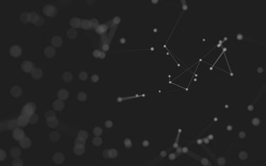 3d soyut arkaplan. Çokgen şekilli molekül teknolojisi, noktaları ve çizgileri birleştiriyor. Bağlantı yapısı. Büyük veri görselleştirmesi. 3d arkaplan. 