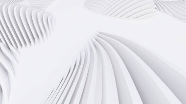 Soyut Eğri Şekiller. Beyaz Dairesel Arkaplan. Soyut arkaplan. 3d illüstrasyon