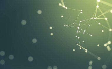 3d soyut arkaplan. Çokgen şekilli molekül teknolojisi, noktaları ve çizgileri birleştiriyor. Bağlantı yapısı. Büyük veri görselleştirmesi. 3d arkaplan.