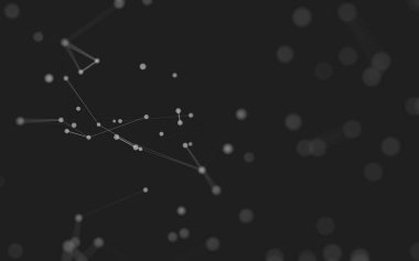 3d soyut arkaplan. Çokgen şekilli molekül teknolojisi, noktaları ve çizgileri birleştiriyor. Bağlantı yapısı. Büyük veri görselleştirmesi. 3d arkaplan. 