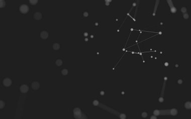 3d soyut arkaplan. Çokgen şekilli molekül teknolojisi, noktaları ve çizgileri birleştiriyor. Bağlantı yapısı. Büyük veri görselleştirmesi. 3d arkaplan. 