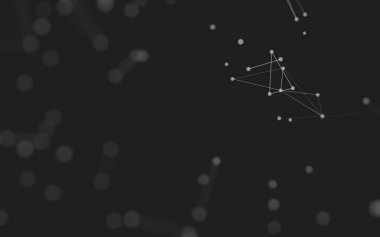 3d soyut arkaplan. Çokgen şekilli molekül teknolojisi, noktaları ve çizgileri birleştiriyor. Bağlantı yapısı. Büyük veri görselleştirmesi. 3d arkaplan. 