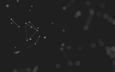 3d soyut arkaplan. Çokgen şekilli molekül teknolojisi, noktaları ve çizgileri birleştiriyor. Bağlantı yapısı. Büyük veri görselleştirmesi. 3d arkaplan. 