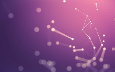 3d soyut arkaplan. Çokgen şekilli molekül teknolojisi, noktaları ve çizgileri birleştiriyor. Bağlantı yapısı. Büyük veri görselleştirmesi. 3d arkaplan.