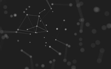 3d soyut arkaplan. Çokgen şekilli molekül teknolojisi, noktaları ve çizgileri birleştiriyor. Bağlantı yapısı. Büyük veri görselleştirmesi. 3d arkaplan. 