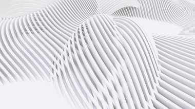 Soyut Eğri Şekiller. Beyaz Dairesel Arkaplan. Soyut arkaplan. 3d illüstrasyon