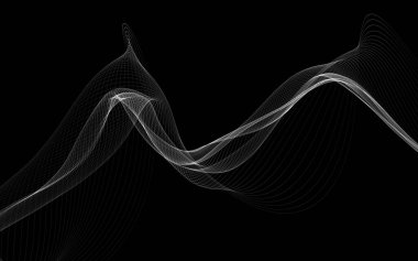 Parlayan soyut dalgalar ve soyut arkaplan ile koyu soyut arkaplan