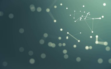 3d soyut arkaplan. Çokgen şekilli molekül teknolojisi, noktaları ve çizgileri birleştiriyor. Bağlantı yapısı. Büyük veri görselleştirmesi. 3d arkaplan.