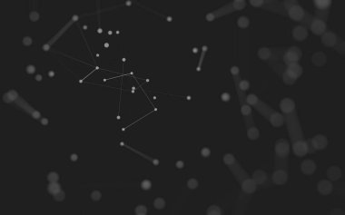 3d soyut arkaplan. Çokgen şekilli molekül teknolojisi, noktaları ve çizgileri birleştiriyor. Bağlantı yapısı. Büyük veri görselleştirmesi. 3d arkaplan. 