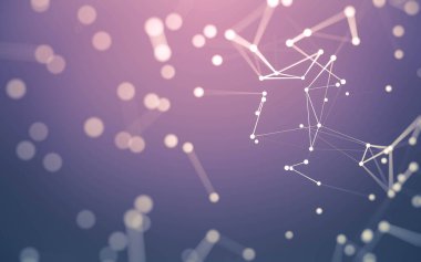 3d soyut arkaplan. Çokgen şekilli molekül teknolojisi, noktaları ve çizgileri birleştiriyor. Bağlantı yapısı. Büyük veri görselleştirmesi. 3d arkaplan.