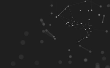 3d soyut arkaplan. Çokgen şekilli molekül teknolojisi, noktaları ve çizgileri birleştiriyor. Bağlantı yapısı. Büyük veri görselleştirmesi. 3d arkaplan. 