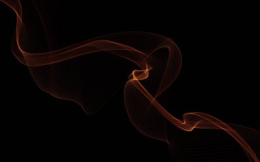 Parlayan soyut dalgalar ve soyut arkaplan ile koyu soyut arkaplan