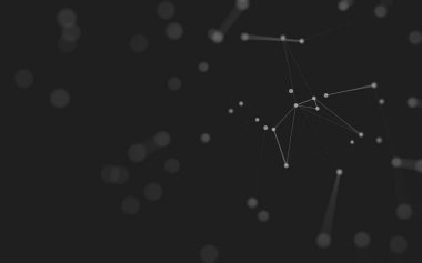 3d soyut arkaplan. Çokgen şekilli molekül teknolojisi, noktaları ve çizgileri birleştiriyor. Bağlantı yapısı. Büyük veri görselleştirmesi. 3d arkaplan. 