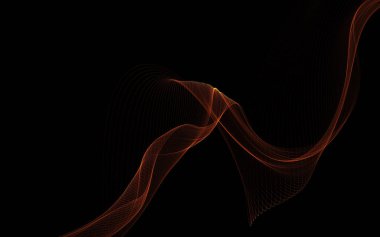 Parlayan soyut dalgalar ve soyut arkaplan ile koyu soyut arkaplan